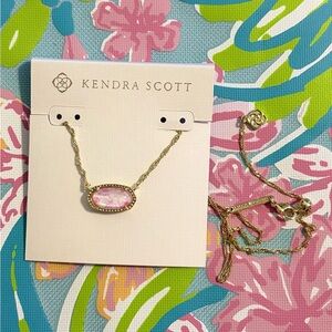 Kendra Scott Gold and Pink Bows Pendant Necklace